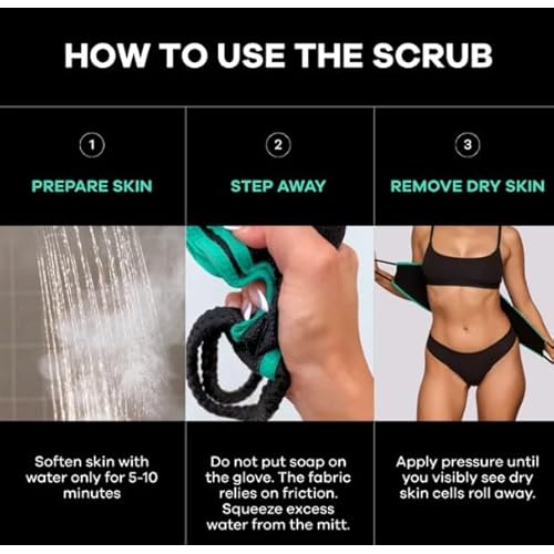 Dermasuri - Deep Exfoliating Back Scrubber - Bath & Shower Back Scrub - Body Exfoliator Scraper Tool - Deep Exfoliation Body Cleaner for Shower - 27" Long, 8" Wide