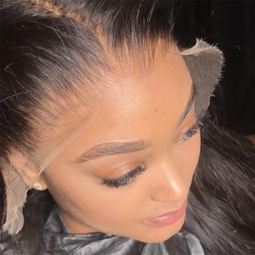 30 Inch Lace Front Wigs Human Hair Pre Plucked with Baby Hair Body Wave 13x4 Transparent Lace Front Wigs for Black Women Glueless Wigs Unprocessed Brazilian Virgin Human Hair Natural Black