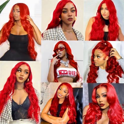 30 30 30 Inch Red Human Hair Bundles Bright Red Body Wave Bundle Peruvian Virgin Hair 3 Bundles Burgundy Body Wave Bundle Hair Weave