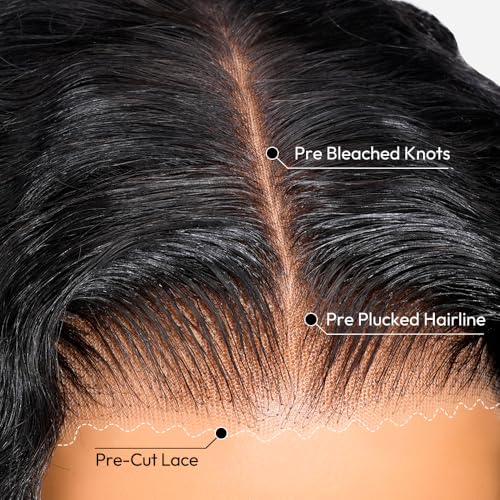 SUPERNOVA Curly Human Hair Wig Ready to Wear Glueless Kinky Curly 13x6 HD Lace Front Wigs Human Hair 14Inch 180 Density Virgin Human Hair Pre Plucked Pre Cut Bleached Knots for Women