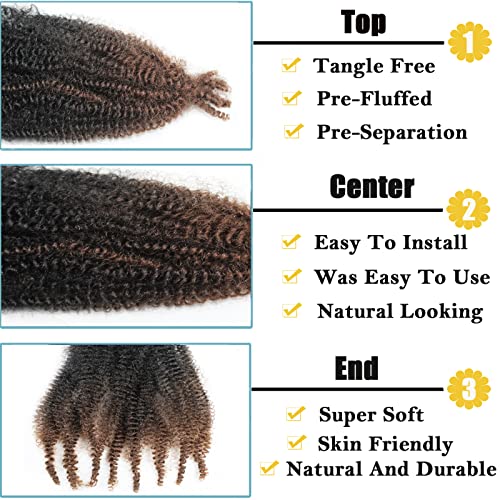 8 Packs Marley Twist Braiding Hair Pre-Stretched Springy Afro Twist Hair 24 Inch for Soft Locs Crochet Hair Synthetic Protective Spring Twist Hair Extensions For Black Women.(24inch, 1B/4/30)