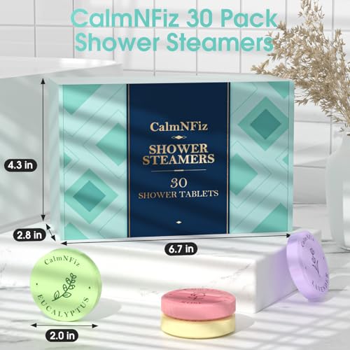 60 Pack Shower Steamers, Shower Bath Bombs with Natural Fragrance - Holiday Presents ? Self-Care Presents for Women and Men, Relaxation Birthday Presents