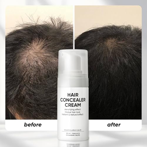 Hair Concealer Cream, Filling Cream for Bald Spots-Waterproof, Sweat-Proof Scalp Coverage, Instant Density Effect, Light and Not Heavy, Unisex Black