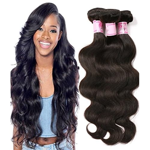 Beauty Forever Indian Body Wave Hair 3 Bundles Hair Extensions 100% Unprocessed Human Virgin Hair Weaves Natural Color 95-100g/pc (16 18 20)