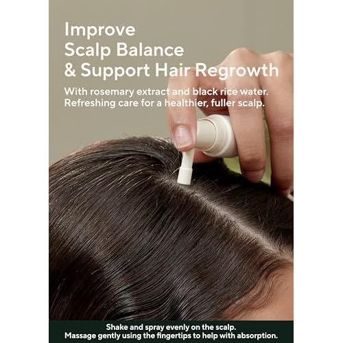 AROMATICA Root Enhancer Rosemary Water Spray for Hair Growth ? Korean Hair Care Oil for Scalp Detox ? Flaky & Itchy & Dry Scalp Treatment ? Free from Sulfate, Silicone, and Paraben (3.38oz)