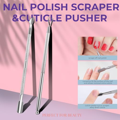 Teenitor 10Pcs Nail Soaking Bowl Kit 2 Soak Off Bowl Nail Soaking Bowl Acetone Proof Soak Off Gel Polish Remover Bowl, Manicure Bowl Cuticle Peeler Scraper Cuticle Oil Nail File and Buffer Nail Brush