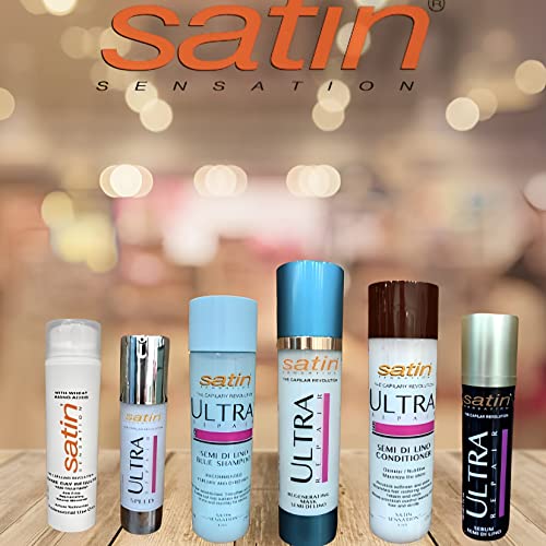 Satin Sensation kit - Hair straightening treatment shampoo - Amio acid formula - Smoke & formaldehyde free - Professional Italian formula Men & Women
