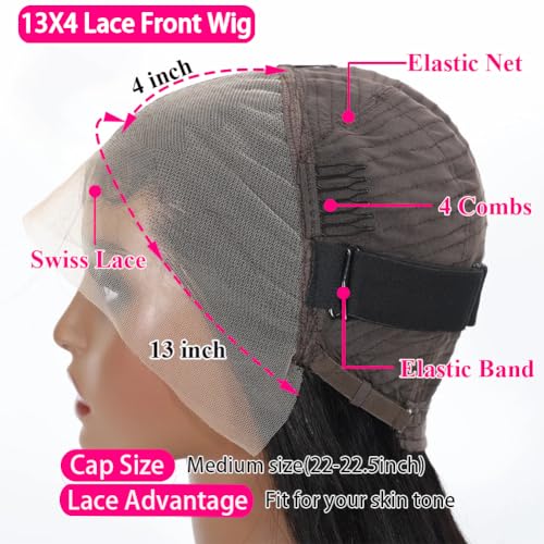 Holiden 200% Density 10 Inch Short Bob Wig Human Hair 13x4 HD Lace Front Wigs Straight Bob Lace Front Wigs Glueless (13x4 Black Bob Wig, 10 Inch)