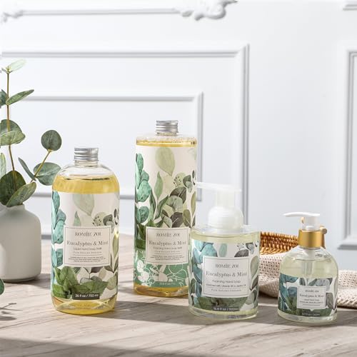 ROMIIE ZOI Liquid Hand Soap Refills, Eucalyptus & Mint, Gentle & Moisturizing Formula, 750 ML/ 26 FL OZ