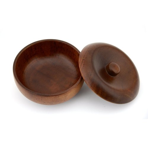 Grandslam Wooden Shaving Bowl with Lid Shaving Soap Bowl for Men Easy to Lather Fits Wet Shaving (Oak Wood)