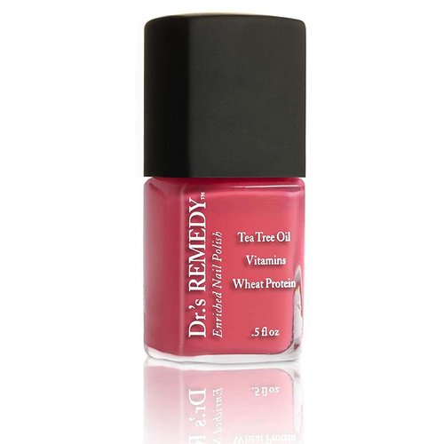Dr.'s Remedy Enriched Nail Polish, Peaceful Pink Coral With TOTAL Two-in-One Top and Base Coat Set 0.5 Fluid Oz Each
