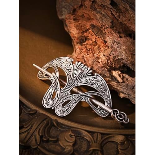 HAQUIL Vintage Celtic Knot Gothic Hair Accessories 1 Count Silver Hair Sticks Hair Ornaments