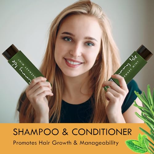 Sunny Isle Rosemary Mint Hair & Strong Roots Shampoo 12oz | Anti-Breakage & Growth Formula | Infused with Biotin & Jamaican Black Castor Oil | All Hair Types