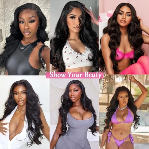 30 Inch 13x6 Lace Front Wigs Human Hair 180 Density Body Wave HD Lace Frontal Wigs Pre Plucked with Baby Hair Glueless Wig for Women