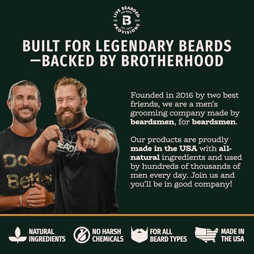 Live Bearded Beard Oil and Butter Grooming Kit - Made in the USA - All-Natural Ingredients with Shea, Argan, Jojoba - Growth Support | Executive Scent - Cedar, Vanilla