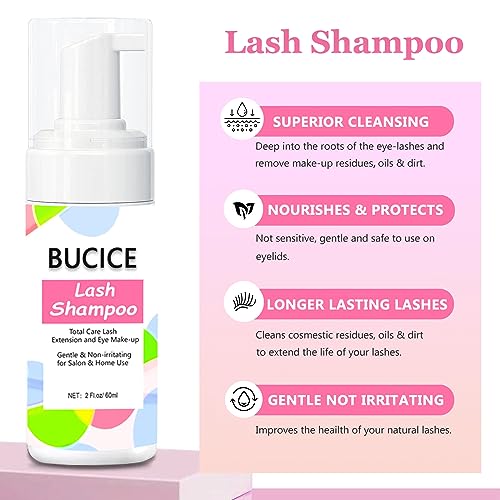 Lash Shampoo for Extensions - Complete Lash Cleaning Kit with Fan Dryer and Cleanser - Eyelash Extension Aftercare Kit, Rose