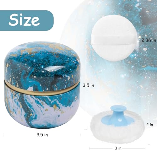 Powder Puff and Powder Container for Body Dusting Powder Case with Puff for Baby and Women,Loose Powder Containers with Puff for Travel (Vast universe1.0)