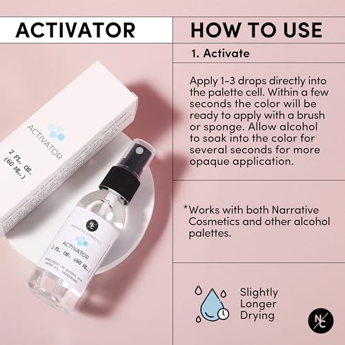 Narrative Cosmetics FX Alcohol-Activated Palette, Activator, and Remover Kit, Professional SFX Makeup Set Multicolor