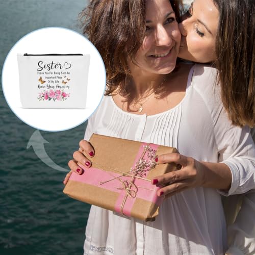 Sisters Gifts from Sister Makeup Bag Sister Mothers Day Birthday Gifts for Sisters Makeup Pouch Thank You for Being Such An Important Piece Cosmetic Bag
