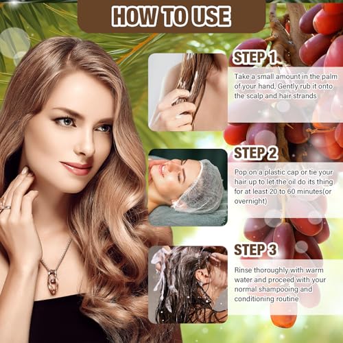 Andreyt Raw Batana Oil for Hair Growth, 100% Natural Pure Dr. Sebi Batana Oil from Honduras, Prevent Hair Loss, Promotes Hair Growth and Thickness for Men & Women