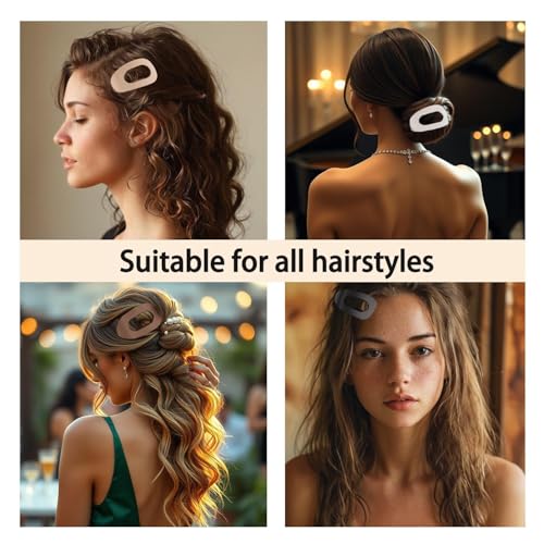 4 Pack Flat Hair Claw Clips for Women Nonslip French Hair Clips for Thick, Thin, Long, or Short Hair Tortoise Shell Comfortable & Strong Hold for Daily Wear, Weddings