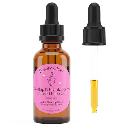 Frankincense Resin Infused Organic Castor & Rosehip Oils for Face Age Defying Miracle Facial Moisturizer Cold Pressed Serum Natural Skincare Hydrates Skin Moisturizing 1 Fl Oz