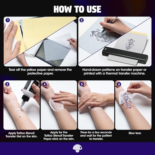 Phomemo Tattoo Transfer Paper 8.5" X 11" - 100 Sheets of Stencil Paper, Tattoo Transfer Kit - for Tattoo Artists and Enthusiasts, Compatible with TP81, Itari A886, TATTMUSE Tattoo Machines