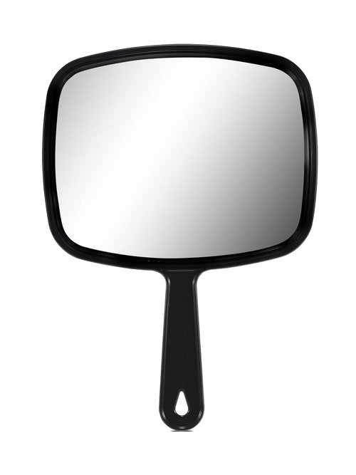 OMIRO 10.3" L x 7.4" W Hand Mirror, All Black Handheld Mirror with Handle