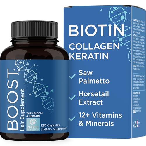 Biotin and Collagen Supplement for Women & Men - Hair Growth Supplement with Saw Palmetto Horsetail Biotin Collagen Keratin and More DHT Blocker Hair Growth Vitamins for Women & Men (2 Months)