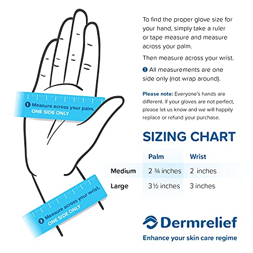 Cotton Gloves - for Beauty, Dry Hands, Eczema, Dermatitis and Psoriasis (7 Pairs) with Free Gifts (Professional Nail Buffer & Washing Bag) (Large)