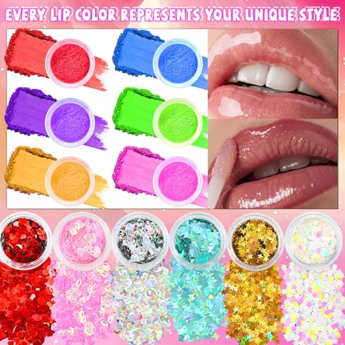 DIY Lip Gloss Making Kit 74 PCS, Purple Kids Lip Gloss Supplies Set Beginner, Fun Craft Set Moisturizing Base, Birthday Gift for Girls, Kids, Teenagers, Women