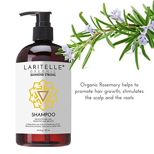 Laritelle Diamond Strong Organic Shampoo ? Hair Growth & Strengthening ? Sulfate-Free, Cedarwood & Botanicals ? Prevents Thinning & Breakage ? Made in USA ? 17.5 oz