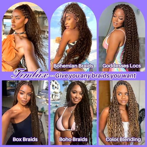 Human Braiding Hair for Boho Braids 110g Deep Wave Boho Bulk Human Hair for Braiding Knotless 12A Wet and Wavy Bohemian 3 No Weft Bundles/Pack Curly Braids Brown 18 Inch
