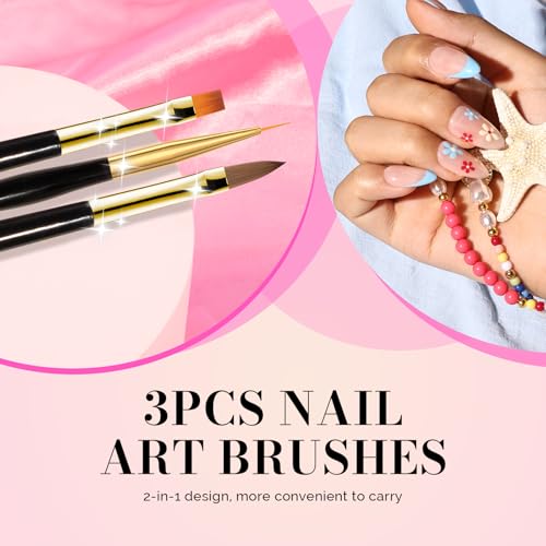 MelodySusie 31Pcs Nail Art Brushes Nail Art Tool Set,Nail Dotting Tools Striping Nail Art Brushes for Liner Brushes Nail Drawing Pen For Nail Design for Home and Salon Use