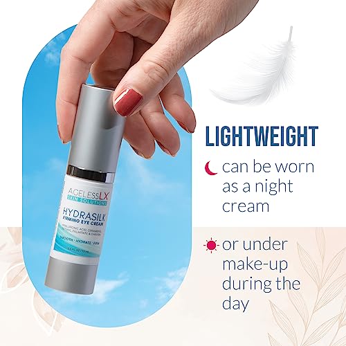 AgelessLX - Hydrasilk Eye Cream - Firming Under Eye Cream for Dark Circles and Puffiness - Hyaluronic Acid Moisturizer for Wrinkles, Fine Lines and Puffy Eye Bags - 0.5 OZ