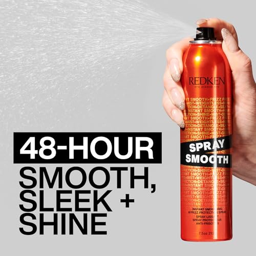 Redken Spray Smooth Anti Frizz Hair Spray - Frizz Control and Heat Protection, With Citric Acid, Paraben, Sulfate & Silicone-Free