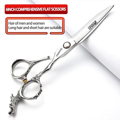 Sharonds 6/7 inch Professional Hair Cutting Scissors Set Hair Cutting Scissors Thinning Teeth Shears Set,Sliver Scissors,Barber,Salon,Hairdressing Scissors Kit,Japanese 440C Scissors (6-inch 4pc-A)