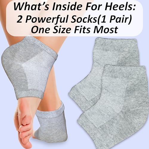 Moisturizing Socks for Cracked Heel Treatment: Socks for Cracked Heel Repair, Silicone Toeless Socks, Spa Gel Socks for Dry Cracked Feet Women, Lotion Moisture Pedicure Socks