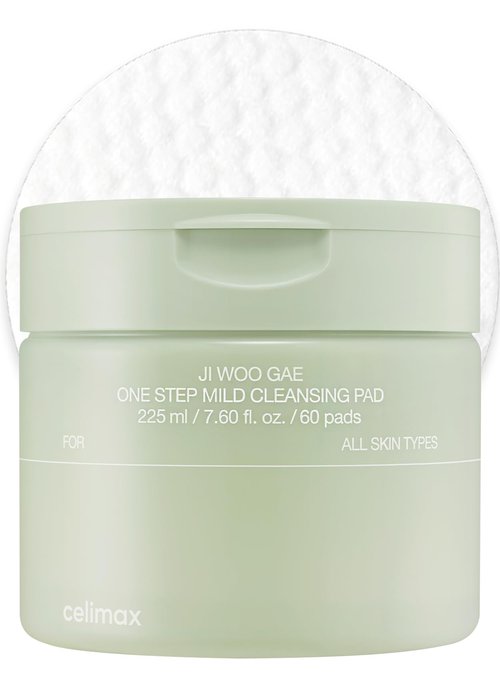 celimax One Step Mild Cleansing Pad (60pads) | Easy One-step Makeup Remover, Cleansing Water Pads, Big Size, Face Wash Cleanser, Hydrating, Soothing, Moisturizing, Korean Daily Skincare