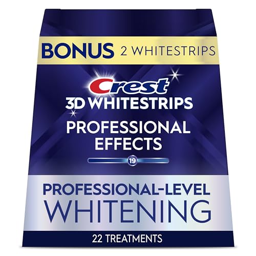 Crest 3D Whitestrips Professional Effects ? Teeth Whitening Kit, 22 Treatments (20 + 2 Bonus), Each with 1 Upper/1Lower, 44 Strips ? Crest 3DWhite Teeth Whitening Strips