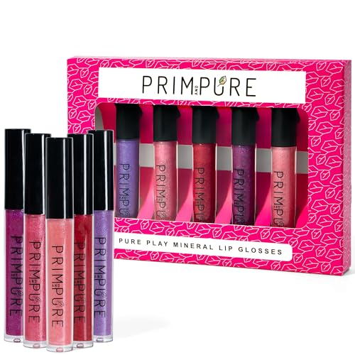 Prim and Pure Mineral Play Lip Gloss Set (Pack of 5) - 100% Natural, Organic, Non-toxic Kids Lip Gloss Made in the USA