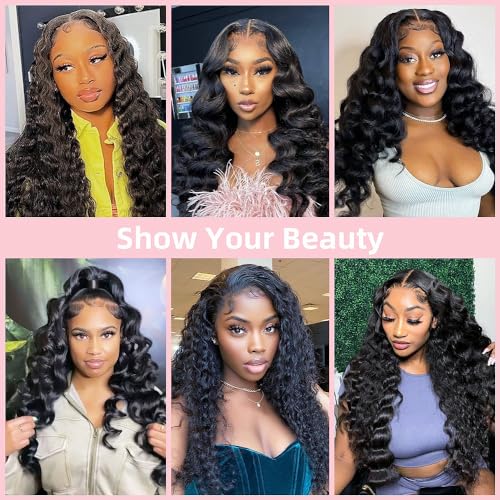 Loose Deep Wave Bundle 3 Bundles Human Hair 26 28 30 Inch 100% Human Hair Bundles 12A Grade Double Weft For Black Women Natural Color