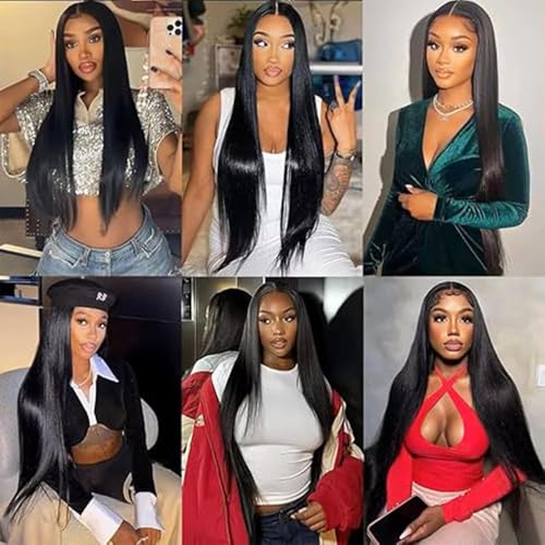 10 12 14 Inch Natural Black Color Human Hair Bundles Straight Bundle 3 Bundles 300gHuman Hair Bundles 12A Unprocessed Raw Brazilian Virgin Soft Quick Weave for Black Women