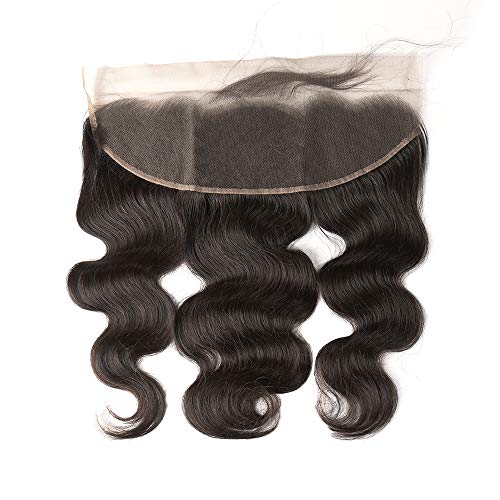 Body Wave Lace Frontal 13x4 Ear to Ear Lace Front Closure Brazilian Virgin Remy Human Hair with Baby Hair Body Wave Frontal Natural Black Color 16 inch
