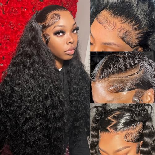 30 Inch 250 Density Deep Wave Wig 13x6 Deep Wave HD Lace Front Wigs Human Hair For Women, Pre Plucked, Tangle Free, Minimal Shedding, Full Volume 330g, Natural Look For Daily Wear
