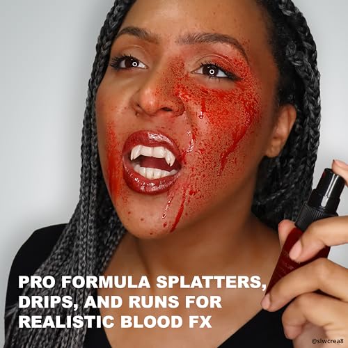 Mehron Makeup Blood Splatter | Professional Fake Spray Blood | Performance, Halloween, Face Paint, Costumes, & Special FX 1 fl oz (30 ml)