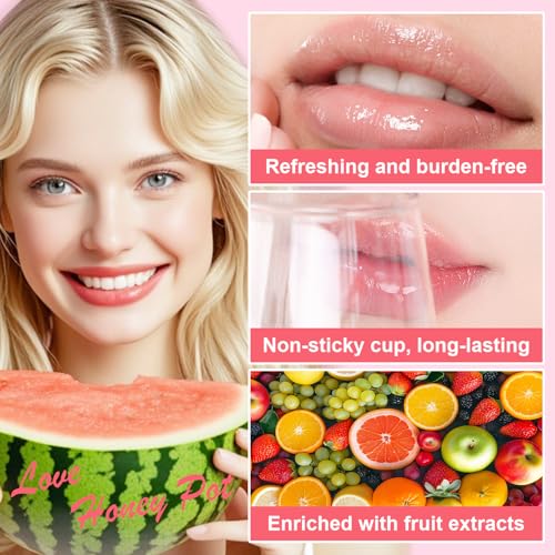 Bee Propolis Strawberry Lip Balm - Hydrating Lip Sleeping Mask for Dry Lips | Strawberry Extract & Propolis | Moisturizing, Exfoliating Lip Treatment in Honey Pot
