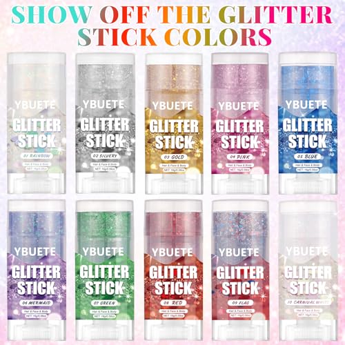 Blue Face and Body Glitter Stick for Sparkling Makeup, Hair Glitter Accessories for Women, Highlighting Stick for Fairy Dust Makeup, Cheerful Face Glitter for Festive Parties and Carnivals