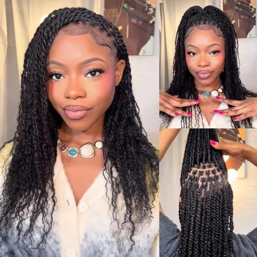 QVR Afro Kinkys Bulk Human Hair for Dreadlock Extensions Repair Locs 150 Gram, Natural Black 18inches Mini Spring Twist Braiding Afro Kinky Human Hair for LocKs