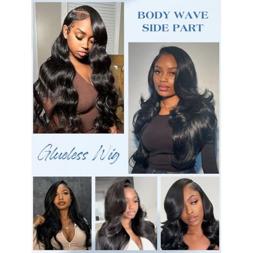 22 Inch Side Part Body Wave 7X5 Wear and Go Glueless Wigs Human Hair Pre Plucked Pre Cut Pre Bleached Knots HD Lace Front Wigs for Black Women Glueless Wig 180% Density